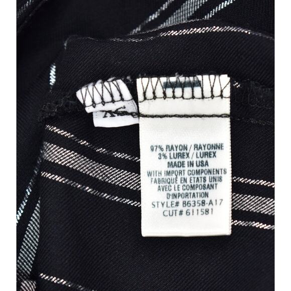 A6 NEW BELLA DAHL Black Striped Lurex Rayon Covered Buttons Shirt Dress Size XS - Picture 7 of 7